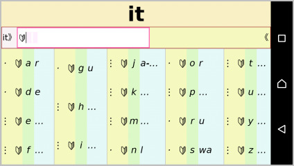 italian language selection view